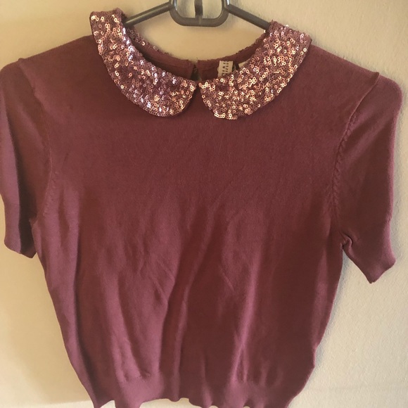 NWOT H&M glitter collar sweater tops - Picture 1 of 1